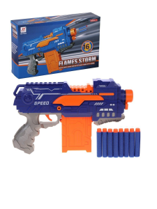 Автомат эл., в комплекте: м/пули 16шт., фонарь эл.,свет, тестовые эл.пит. AG13*2шт., эл.пит. АА*3шт.