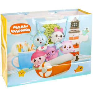 Веселый праздник. Малышарики. Пакет подарочный 46х61х20см,  бум., глянцевый в пак. уп-12шт в кор.6уп