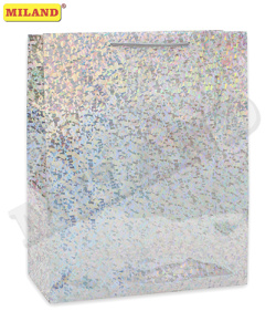 Пакет подарочный, ламинированный. Голографический эффект. 40х47х14 см, Калейдоскоп, 157 г ПП-1684