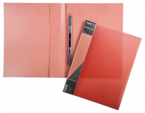 Папка Пластиковая Hatber 20 вкладышей А4ф корешок 14 мм DIAMOND 700мкм- Красная полупрозрачная