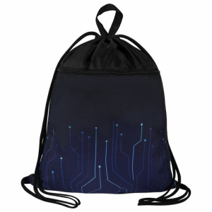 Мешок для обуви BRAUBERG с ручкой, карман на молнии, сетка для вентиляции, 51х41 см, /Electro/, 2710