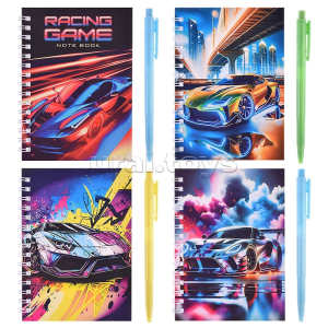 Набор ГОНОЧНЫЕ МАШИНЫ, в комплекте: блокнот 10 x 14 см, внутренний блок в клетку (38 листов, плотнос