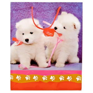 ПАКЕТ ПОДАРОЧНЫЙ 'ВЕСЕЛЫЙ ПРАЗДНИК' ДОМАШНИЕ ЖИВОТНЫЕ, СОБАКИ, 26Х32Х14СМ, ГЛЯНЦ. УП-24ШТ в кор3уп