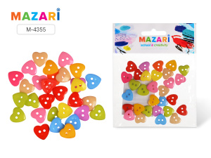 Набор для творчества СЕРДЕЧКИ, 30 шт, разноцветные, пластик, ОПП-пакет с европодвесом