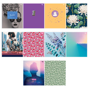 Тетрадь 96л., А5, клетка BG /Mix-10 Девочки/, эконом