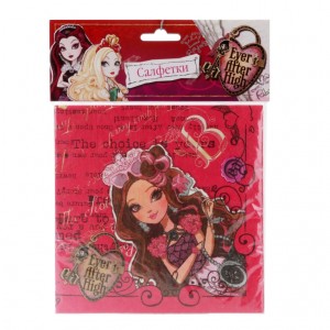 187835 НАБОР ИЗ 12-ТИ БУМ. САЛФЕТОК /ВЕСЁЛЫЙ ПРАЗДНИК/ ДИЗАЙН EVER AFTER HIGH В ПАК. в кор.6*24наб