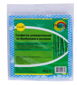 Салфетки БАМБУКОВОЕ ВОЛОКНО 34х38см универс. набор 3шт. PALITRA (эн)