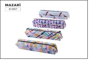 Пенал ABSTRACT, 20х6.2х4.5 см, на молнии, полиуретан, ассорти 4 дизайна, ОПП-упаковка