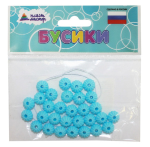 Набор бусин /Цветочек/ (голубой) 1/100
