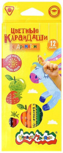 Набор цветных карандашей Каляка-Маляка ароматизированные 12 цв. трехгран. корп. дерев. карт.уп. прин