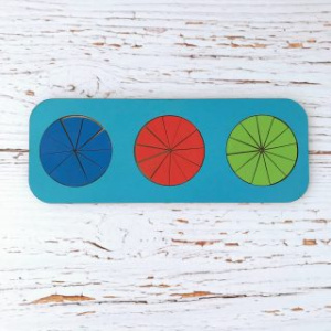 Рамка вкладыш Дроби, Никитин, 3 круга, ур.2, в асс-те