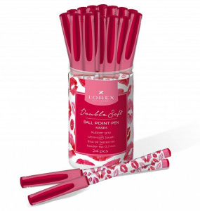 Ручка маслян. LOREX KISSES Double Soft синий 0,7 мм ассорти кругл. корп. ultra-soft touch грип иголь