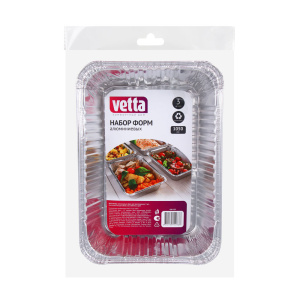 VETTA Набор алюминиевых форм для приготовления, 3шт, 22х15,5х4,5см, дно (10702070/180923/3384257, Ки
