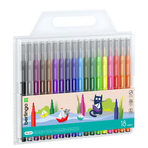 Фломастеры /Жил-был кот/ 18цв., блистер, европодвес WP00618 (10702070/070825/5271693/1, Китайская На