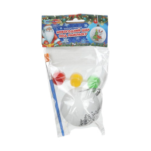 Роспись ёлочной игрушки зайчик, пакет с хедером MultiArt в кор.100шт