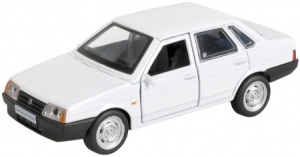 Машина металл ВАЗ-21099 /СПУТНИК/ 12 см, двери, багаж, инерц, белый, 