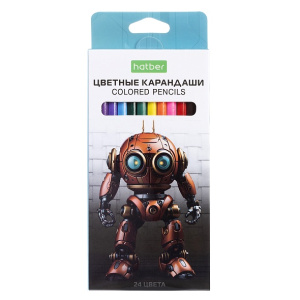 Карандаши цветные /ECO/ 24 цв. -Робо- заточен.  в карт. короб. с европодвесом