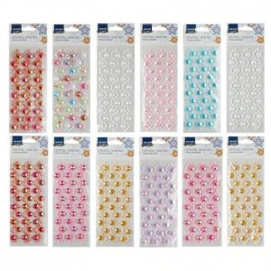 Стразы-наклейки акриловые АССОРТИ-11, 21*7,5 см, 8 дизайнов, ОПП-упаковка с европодвесом