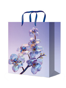 Пакет подарочный с глянцевой ламинацией  11,5x14,5x6 см (S) Стеклянные цветы, 128 г ППК-4307
