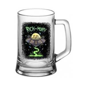 Набор пивных кружек /Рик и Морти/ Летающая тарелка 500 мл, 2 шт