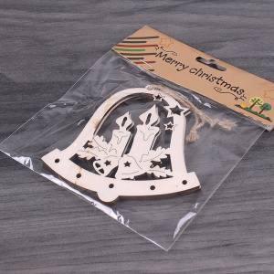 Подвеска новогодняя деревянная /Колокольчик со свечкой/ 2шт