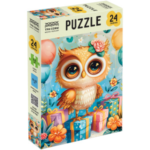 Пазл  24 эл. Maxi ТРИ СОВЫ /Сова с подарками/ ПК24М_64381