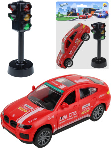 Машинка в наборе со светофором. Открывающиеся двери 16.5х5х21см ( Арт. И-8795)