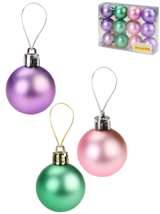 Набор ёлочных шаров 12 шт Чудеса, 4 см, нежные оттенки НУ-5633