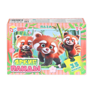 Яркие панды. Макси-пазлы в коробке. 35 деталей.180х127х35 мм. Умные игры в кор.24шт