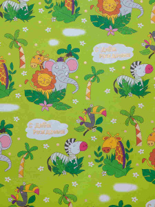 Упаковочная бумага,  Поздравления из жарких стран, для сувенирной продукции в листах размером 100*70