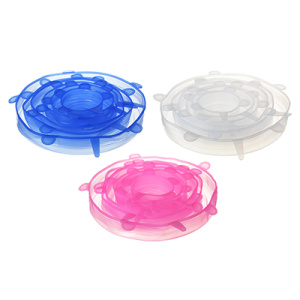 VETTA Набор универсальных крышек, 6 шт, размеры от 6,5 см до 19 см, силикон, 3 цвета (10702070/23082