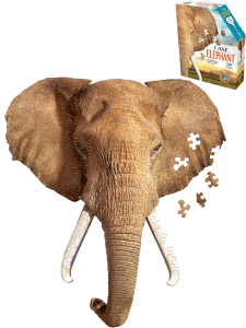 Контурный пазл  /Слон, 300 детал., 10+ Размер собранного пазла 53,3 x 58,4см (арт.6017)