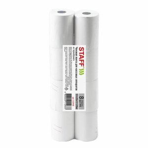 Чековая лента ТЕРМОБУМАГА 57 мм (диаметр 40 мм, длина 20 м, втулка 12 мм) КОМПЛЕКТ 8 шт., 48 г/м2, S