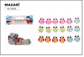 Пуговицы декоративные деревянные OWL, ассорти 18 дизайнов, ОПП- упаковка