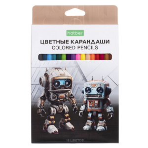 Карандаши цветные /ECO/ 18 цв. -Робо- заточен.  в карт. короб. с европодвесом