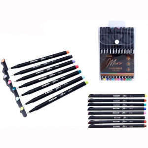 Набор линеров MERO, 0.4 мм, круглый корпус, 12 цветов, ПВХ-упаковка с европодвесом