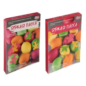 Набор для окрашивания и декорирования пасхальных яиц. Красители 4 шт + декор + подставки