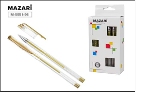 Ручка гелевая AUTUMN, ЗОЛОТОЙ,  чернила (Корея), пулевидный пишущий узел 0.8 мм (Швейцария), прозрач