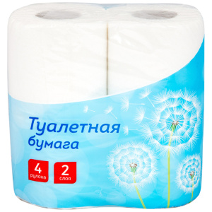 Бумага туалетная OfficeClean 2-х слойн., 4шт., тиснение, белая 249814