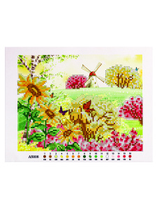 Н-р для вышив. бисером 19x25 см (частичн.заполн.,канва с рис) Летнее солнечное поле (Арт. AS008-1)
