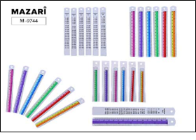 Линейка металлическая, 15 см, с дизайном, 6 цветов, ОПП- упаковка