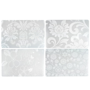 Набор термосалфеток 8шт (4шт 42x28см + 4шт 9x9см), /Барокко/ белый принт, 4 дизайна (10702070/231023