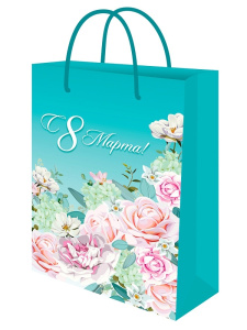 Пакет подарочный из крафт-бумаги 22х32х11 см (craft МL) Весенний праздник,120 г (собс.разр.)ППК-7681