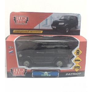 Машина металл UAZ patriot 12 см, двери, багаж., инерц., черн., кор. Технопарк в кор.2*24шт