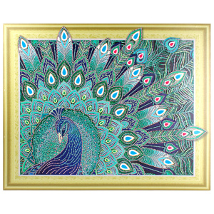 DV-11515-4 Алмазная мозаика (живопись) /Darvish/ 40*50см  Павлин