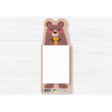 Блокнот фигурный вертикальный мишка НФ-00007103