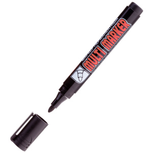 Маркер перманентный Crown /Multi Marker/ черный, пулевидный, 3мм