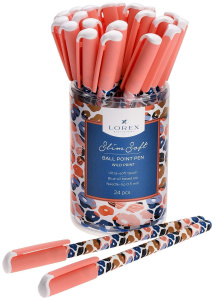 Ручка маслян. LOREX LOREX WILD PRINT SLIM SOFT синий 0,5 мм ассорти кругл. корп. ultra-soft touch иг