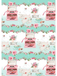 Упаковочная бумага /ПЕЧАТНАЯ МАШИНКА/ арт.39487 (1