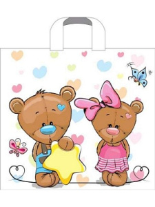 Пакет полиэтиленовый с петлевой ручкой Друзья 38х34/70мкм ПТЛ51586